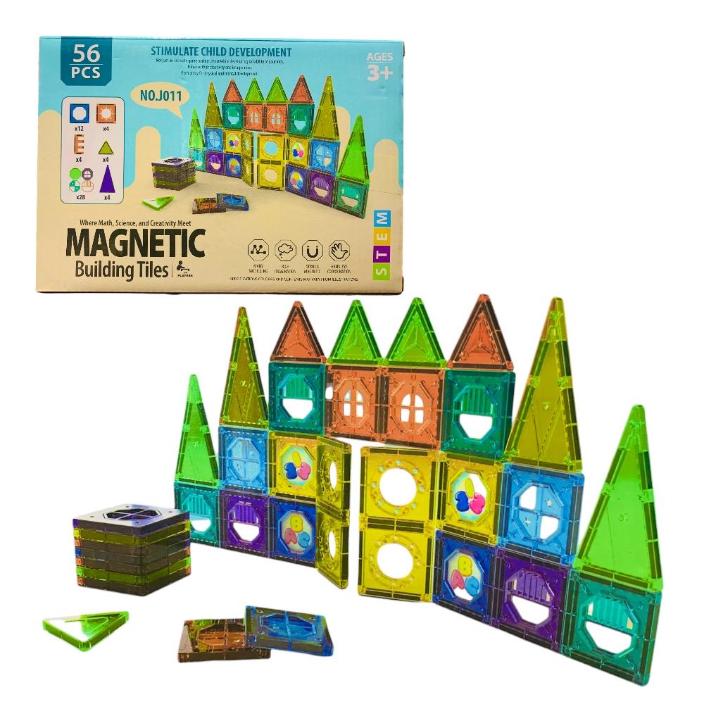 MagniBlocks3™,Juego Magnético Bloques Didáctico 56 Pcs